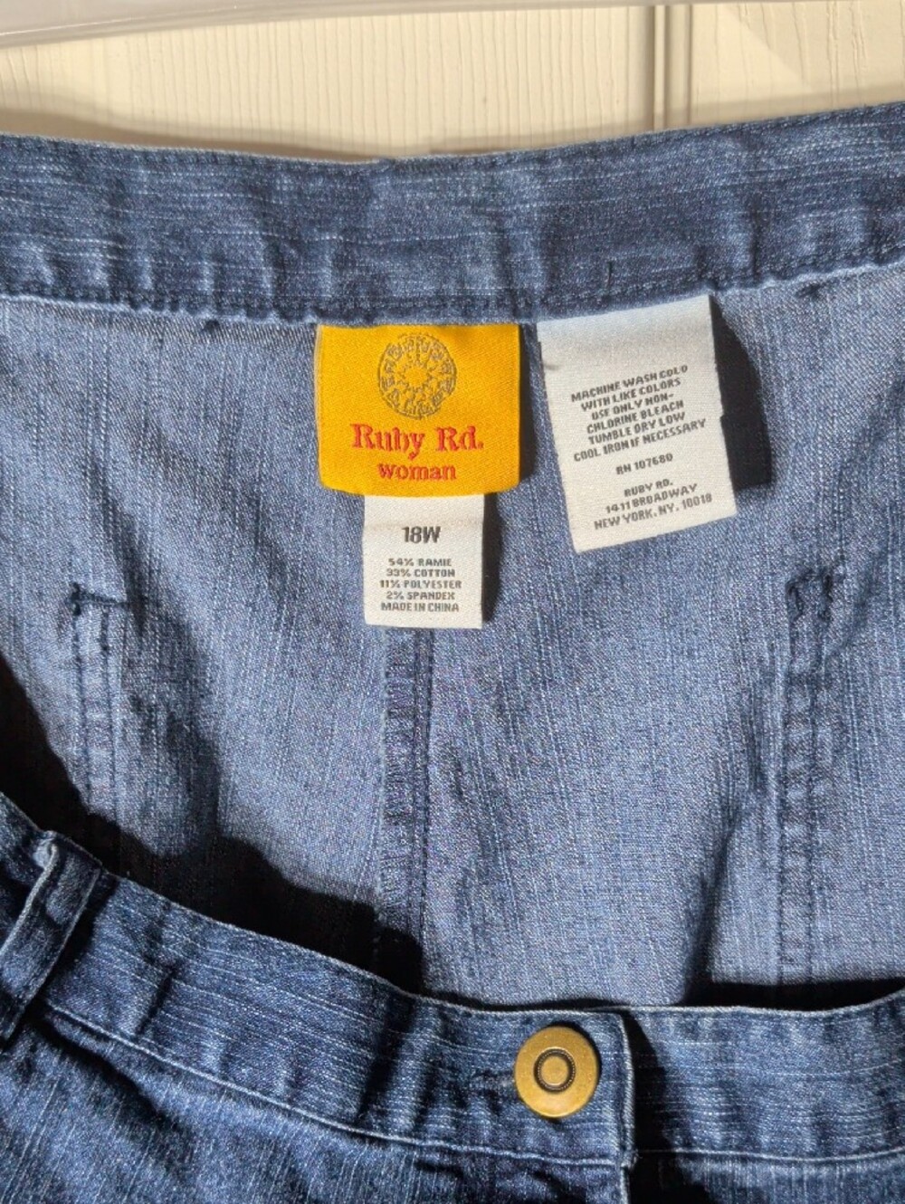 Ruby Rd. Denim Button-Front Blue Jeans - Picture 3 of 3